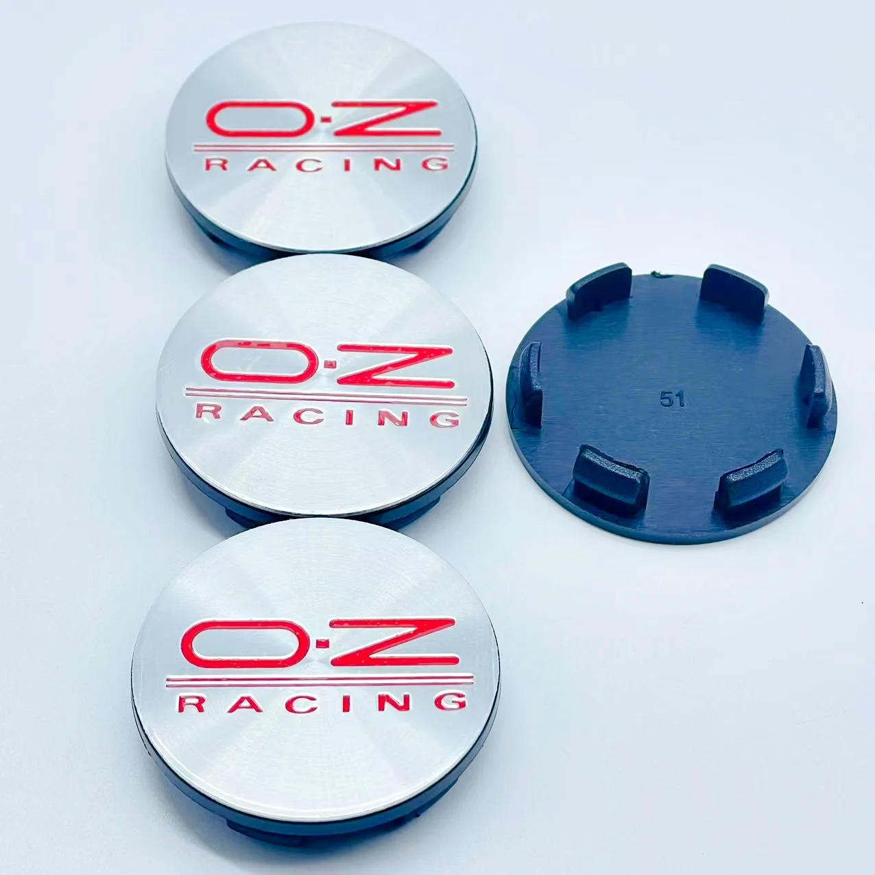 

4pcs 3D 51mm For Car emblem Wheel hub Center Cap OZ Badge covers sticker Decals Styling accessories