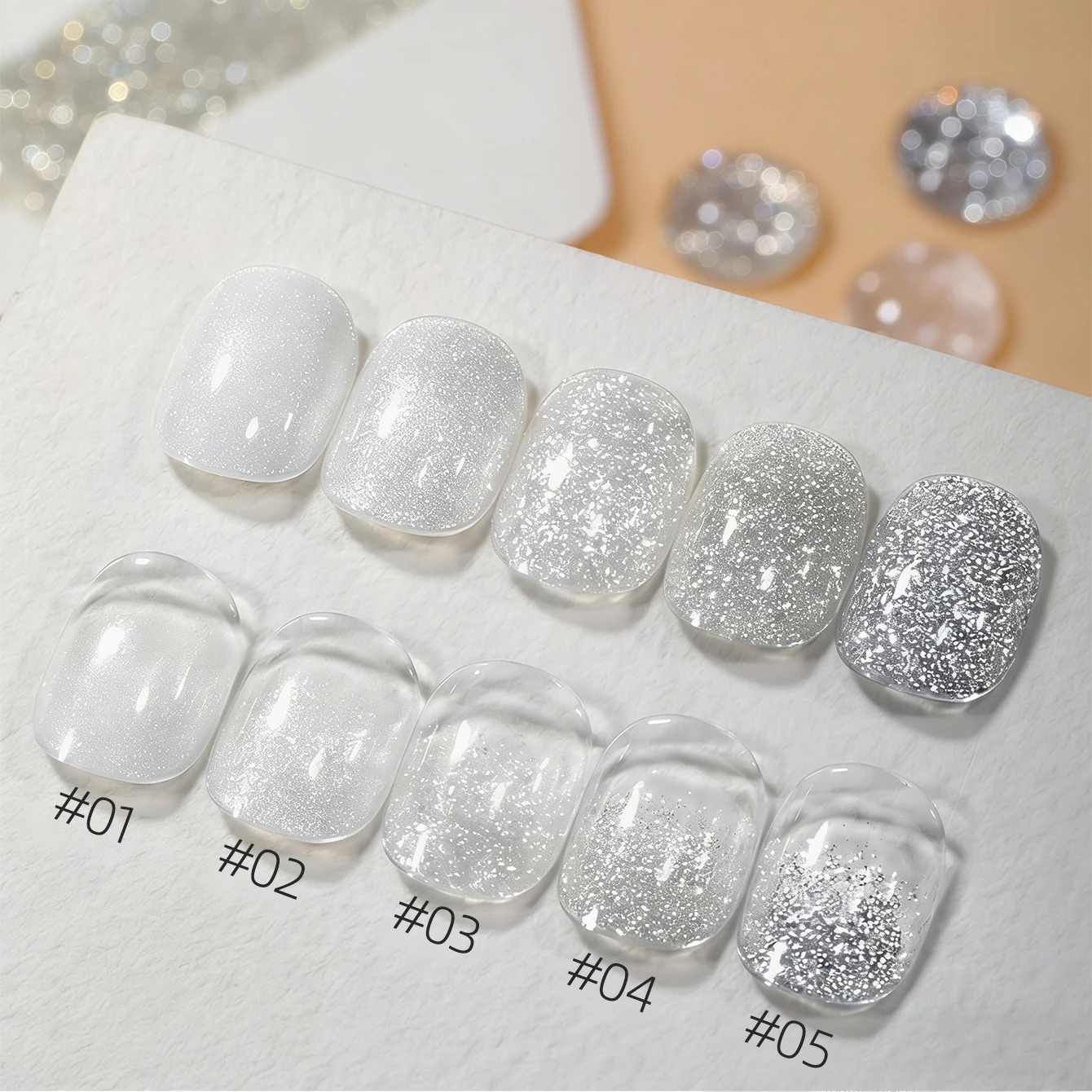 10ML 1-12pcs Moonlight White Strobe Glitter Gel Nail Polish Nail Supplies 2026 New White Nails Super Flash Diamond Nail Polish