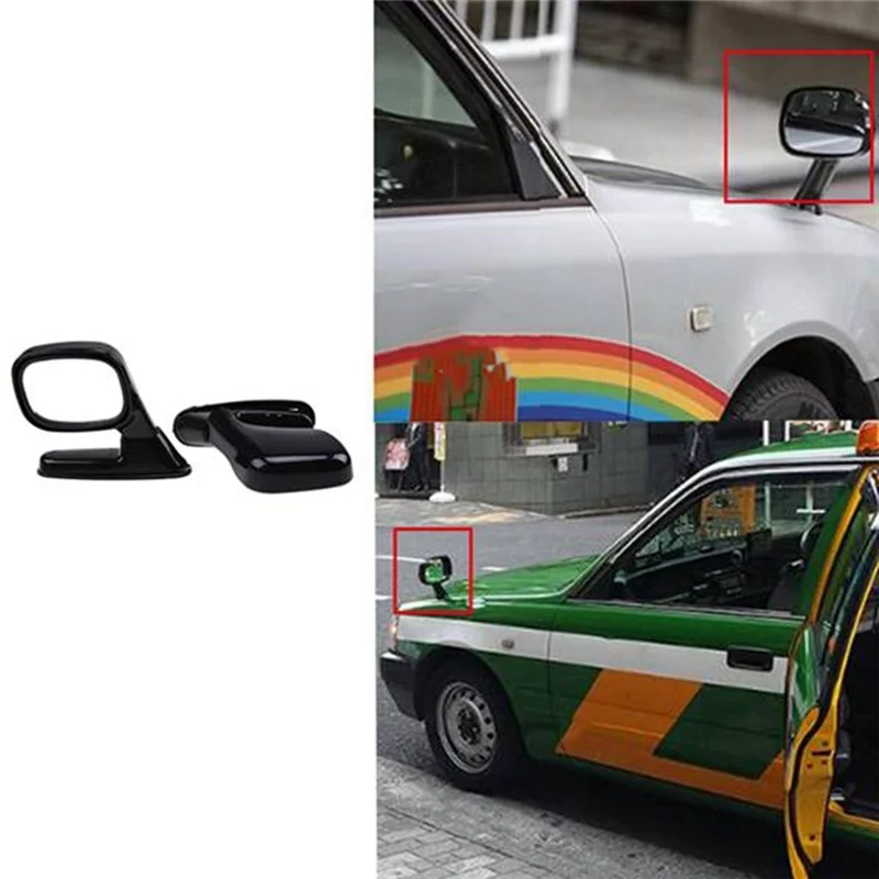 Authentic 2Pcs Universal Hood Side Rear View Mirror Auto Exterior Adjustable Reflector SUV Truck Black Spare Parts - view 2
