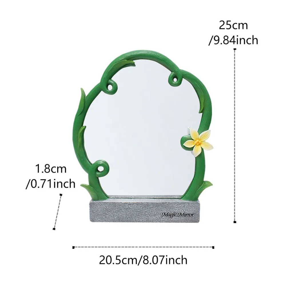 Espelho em forma de videira de flor portátil com base espelho de maquiagem de alta clareza decoração durável mini espelho cosmético para viagens em casa
