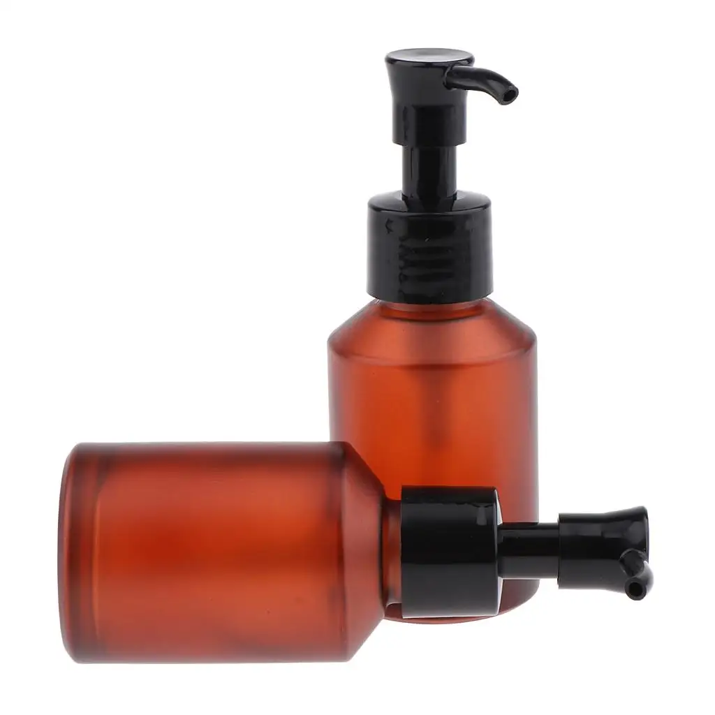 Dark Brown Glass Pump Bottle Leak Proof Refillable Spray Cosmetic Jar for Liquid Foundation Lotion Moisturizer