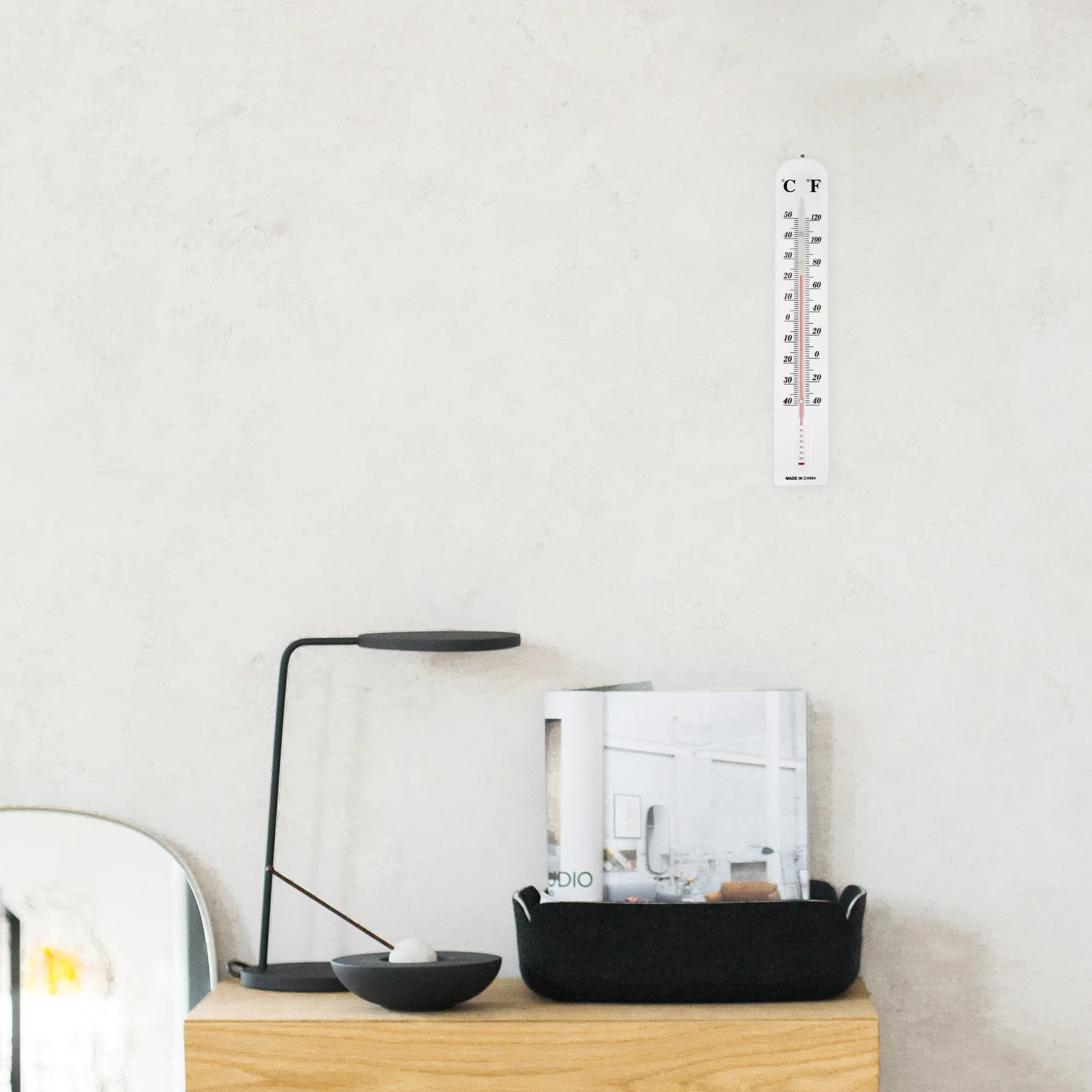 

4Pcs Plastic Panel Teaching Thermometers Red Glass Core Dual Scale Celsius Fahrenheit Temperature Range School Science