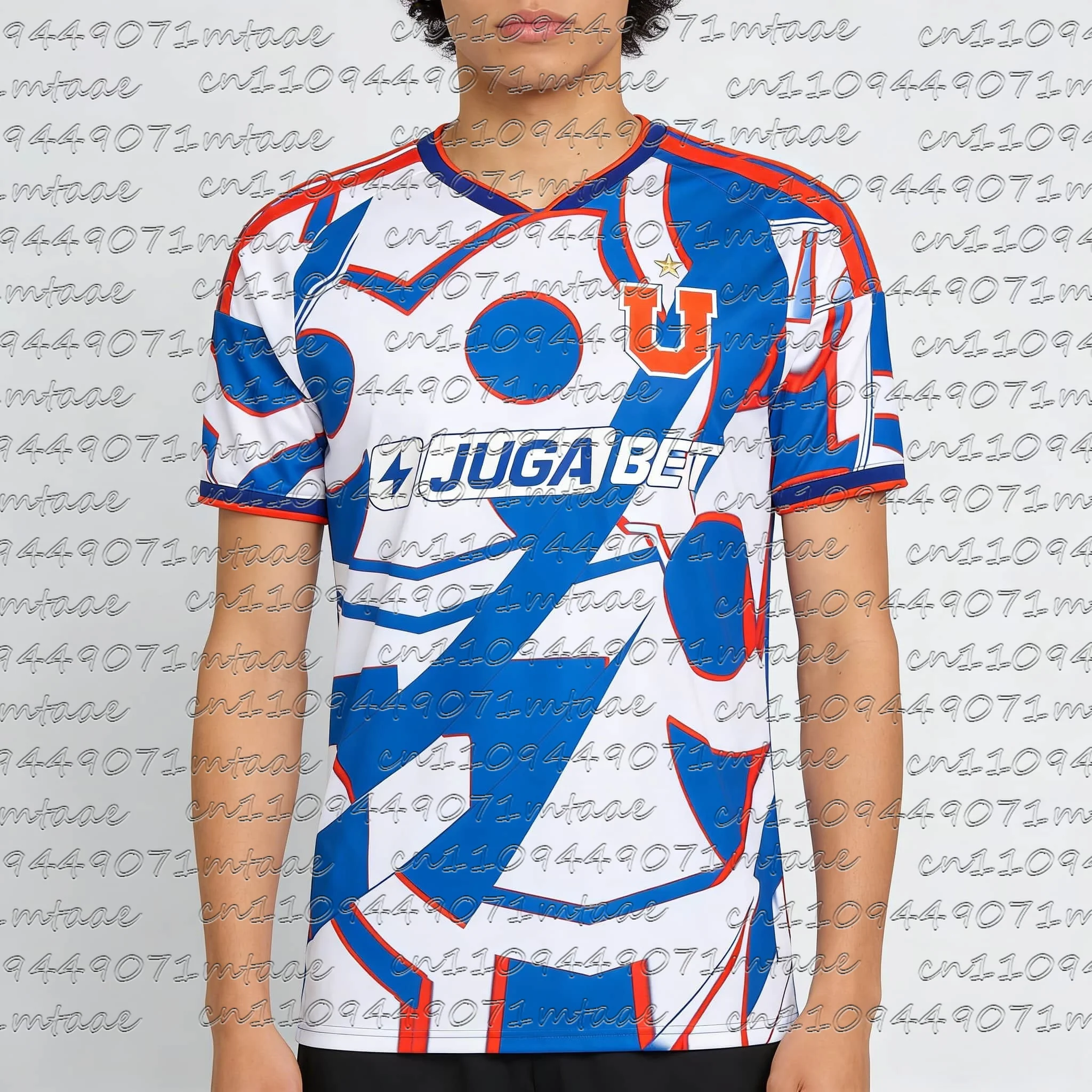 Camiseta de Fútbol Edición Especial Universidad de Chile 2026 New Jersey 3D Sports – Camisetas con Patrón Geométrico Azul y Rojo