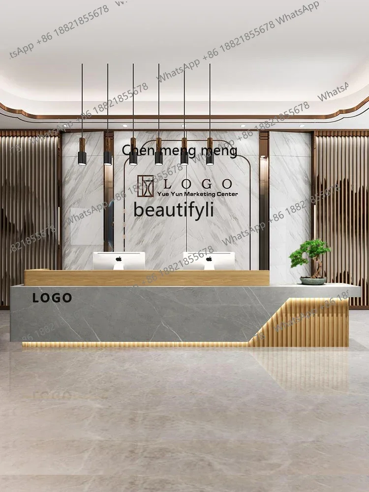 X  Chinese simple front desk Clothing shop Beauty salon checkout page Company Hotel lobby Reception desk Training institution
