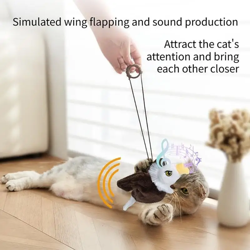  Dog Toy with Electric Motion Unit, Soft Fabric Character Pet Toy Flapping Bird Interactively Cats Toy for Indoor Daily Use