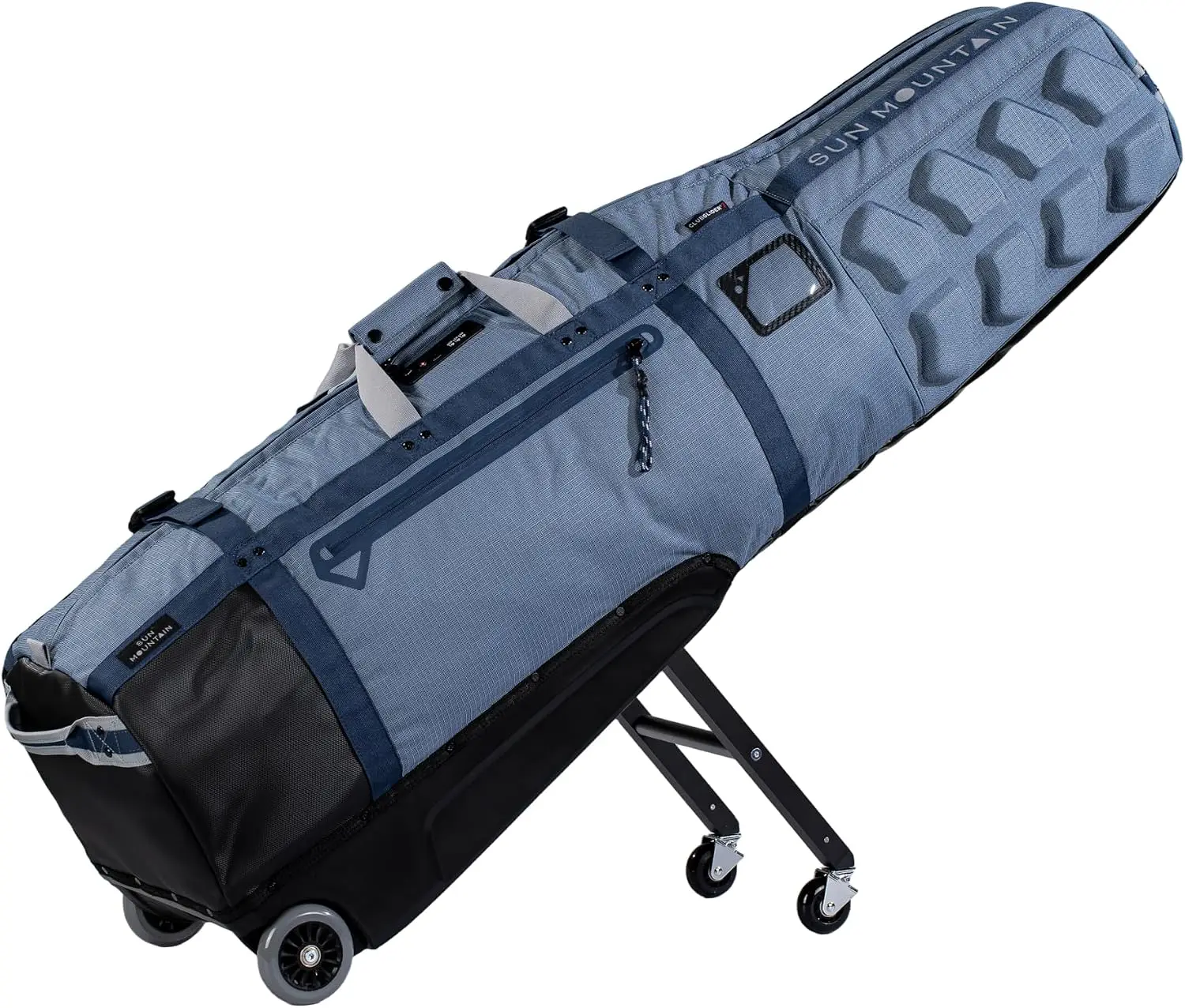 Golf Travel Bag, Heavy-Duty Ballistic Nylon, with Retractable Leg System and 4 Rolling Wheels, Includes Integrated TSA Lock