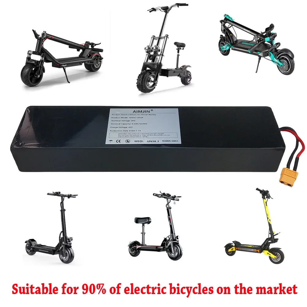 Battery 36V 10S3P 9000mAh 18650 lithium-ion battery E-bike Bicycle 20A BMS 250W 350W 500W