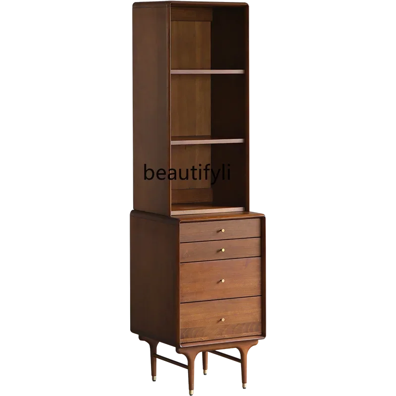 البساطة الحديثة الشمال الجدول الرجعية الأوسط القديم النمط الصناعي خشب متين تخزين خزانة الكتب ألوان الجوز الأثاث