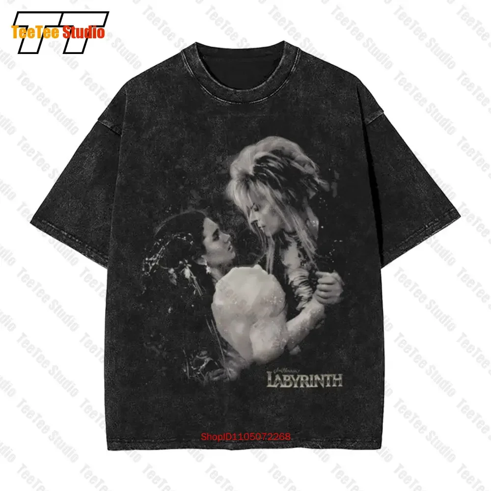 Black And White Dance Labyrinth Vintage Oversized T-Shirt D9B8