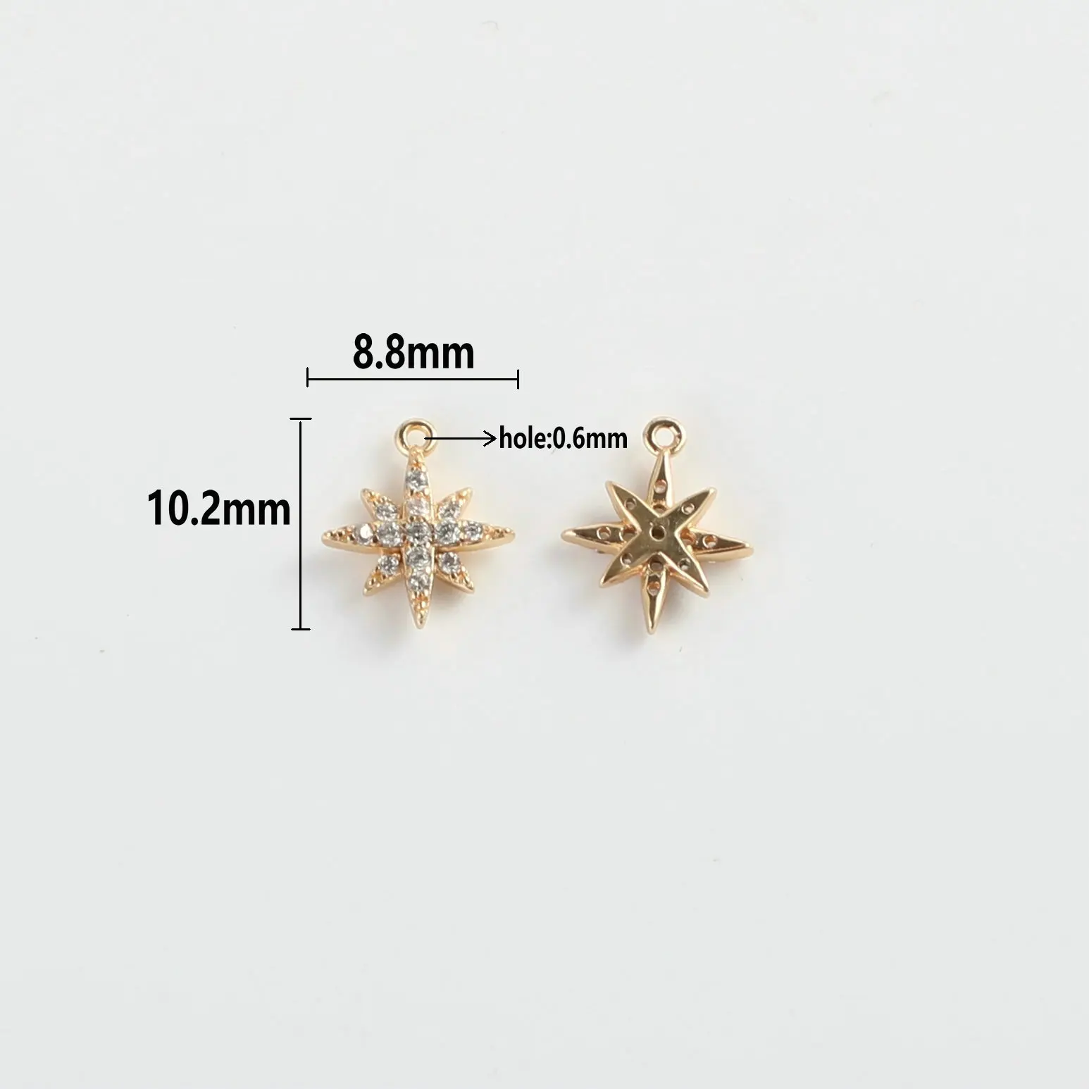 1pc 925 Sterling Silver Zircon Shining  Star Charm Pendant for DIY Fine Jewelry Finding  J2258