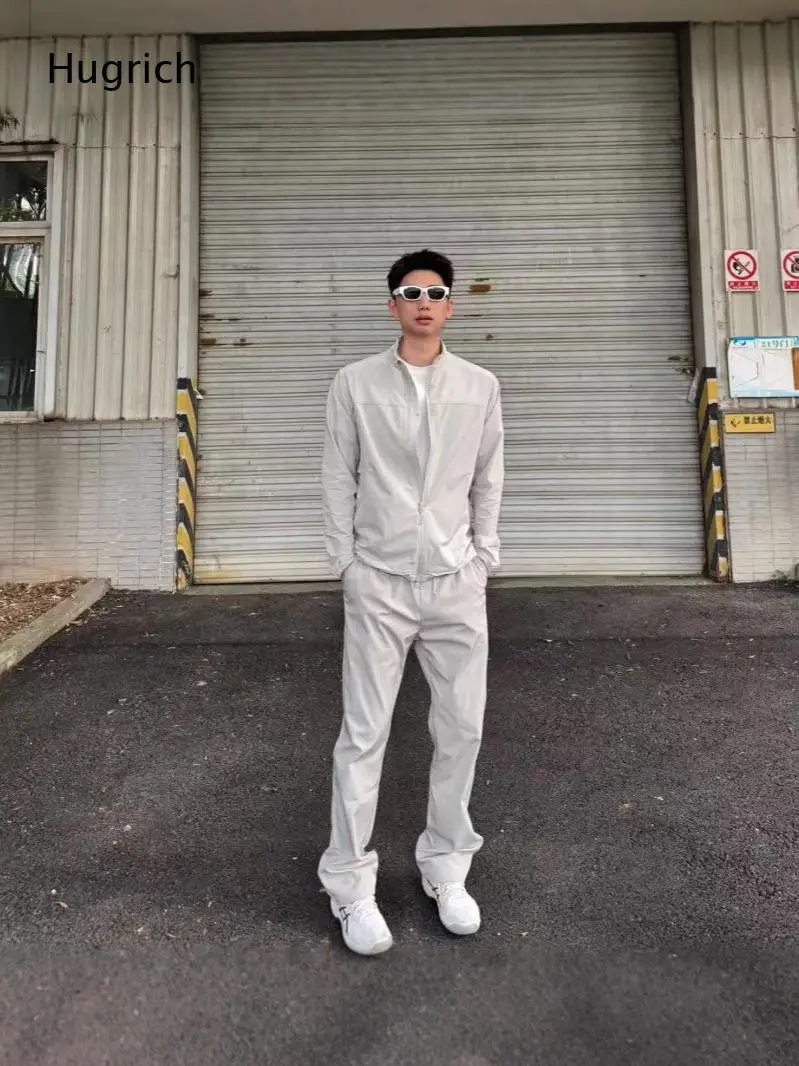 Wrinkle Resistant Thin Breathable Full Length Side Pocket Minimalist Daily Streetwear Men's Pants