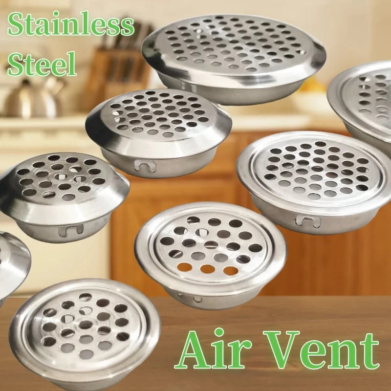 4pcs/Lot Ventilator Grid Ventilation Cover Cabinet Air Vent Louver Stainless Steel Cutting Hole Dia.19mm/25mm/29mm/35mm/53mm