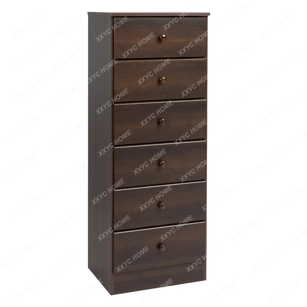 Astrid 6-Drawer Tall Chest, Rich Espresso Wood