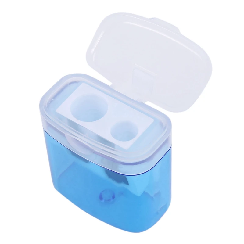 48PCS 4 Color Pencil Sharpener Transparent Cute Pupil Pencil Sharpener Manual Pencil Sharpener