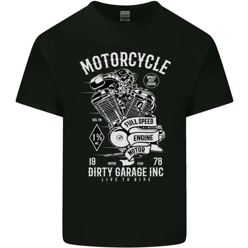 

Мотоцикл Dirty Garage Мотоцикл Байкер Мужская хлопковая футболка Футболка