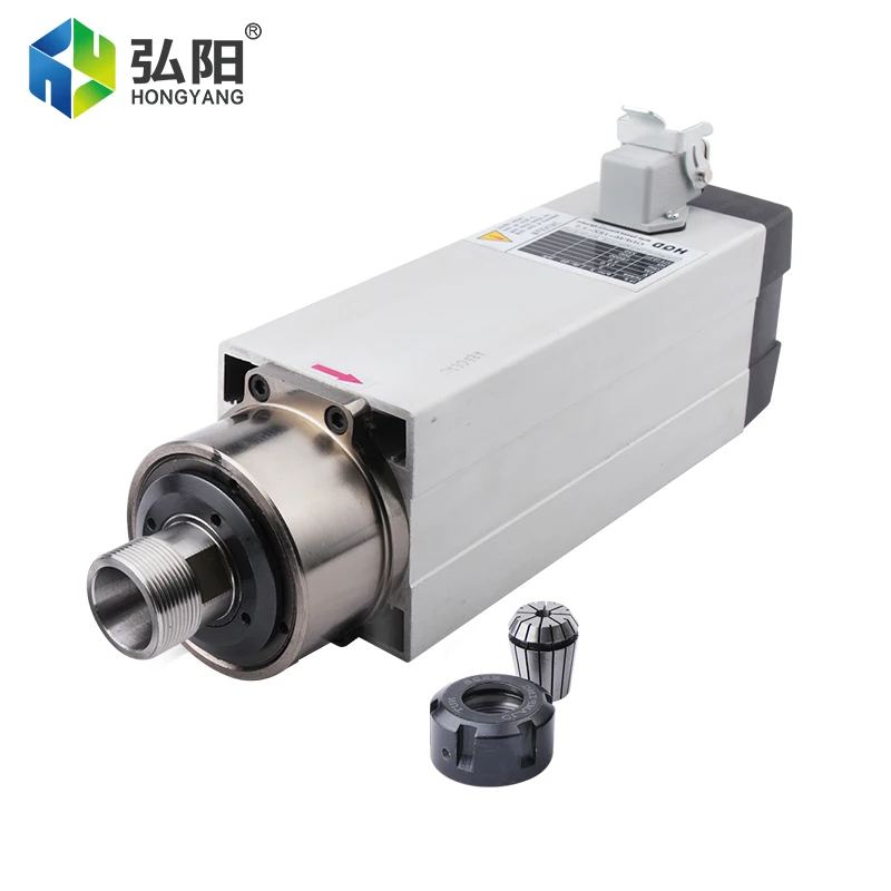 HQD Spindle Motor 3.5kw ER25 Square Air-Cooled Spindle 4 Bearing 220V 380V For CNC Router Engraving Wood Milling Machine