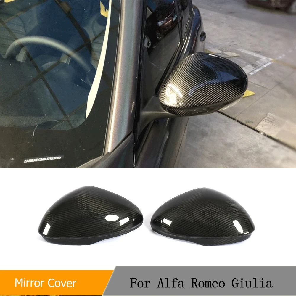 

Dry Carbon Fiber Car Rear View Mirror Covers Caps for Alfa Romeo Giulia 2015 - 2018 Car Rear Side Mirror Caps Covers Shell Case