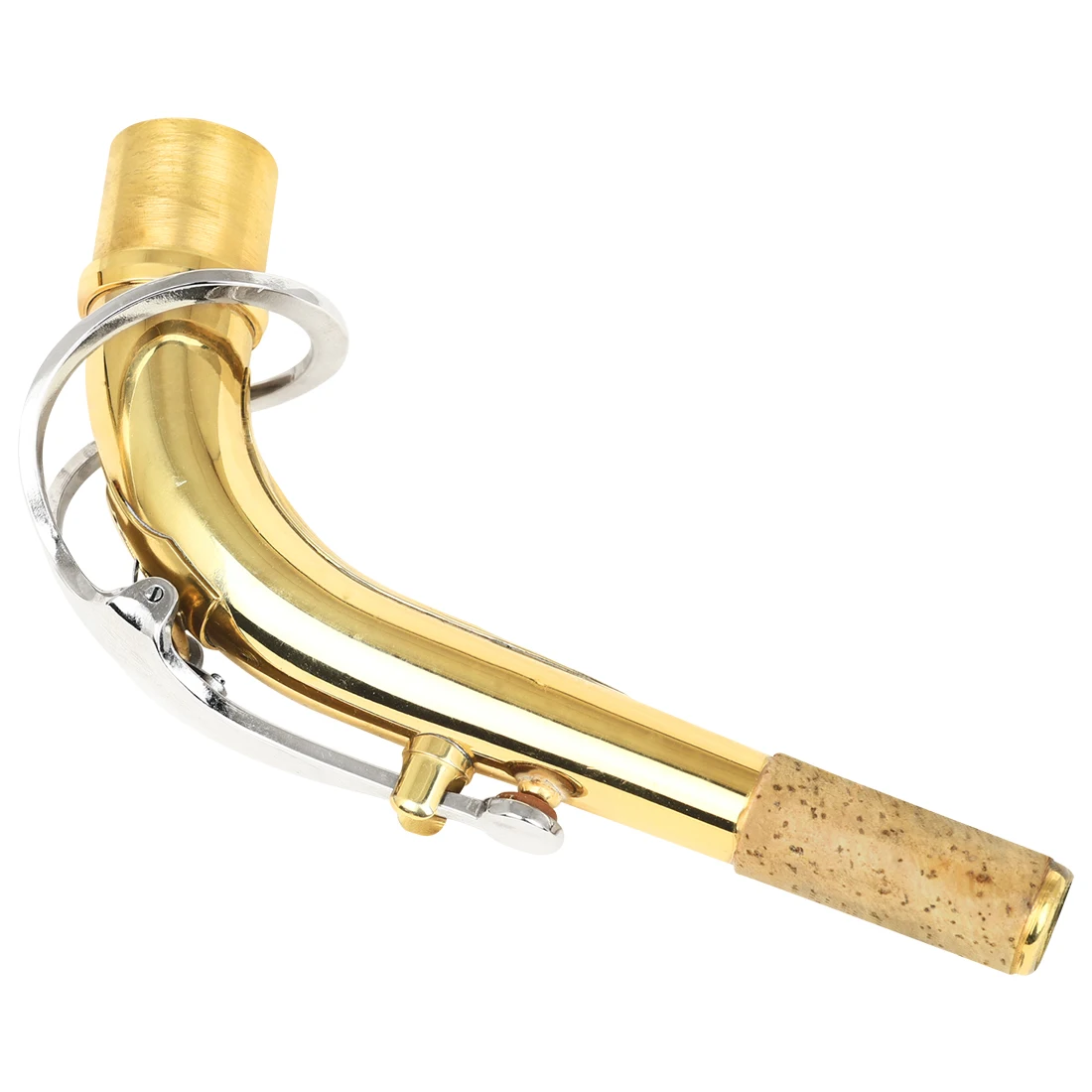 ألتو ساكسفون رقبة منحنية نحاس ذهبي وفضي ثنائي اللون مناسب لملحقات أدوات النفخ الخشبية ألتو ساكسفون #3