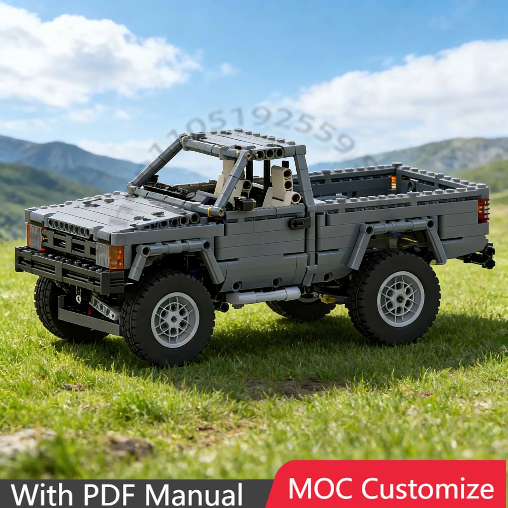 

1029 PCS Speedy Sports Car Hilux 1985 MOC Customize Modular Building Block Kids Model Simple DIY Boys Toy Christmas Gift