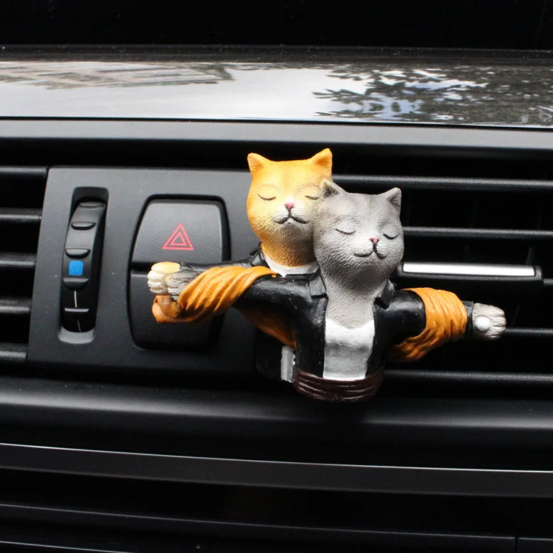 

‌Funny Couple Car Air Freshener - Titan Cat & Beauty Beast Vent Clip for Lovers