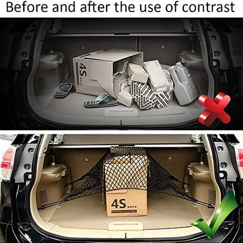 For Trumpchi GAC GS8 2023 Accessories 2021~2024 Car Trunk Nets Nylon Mesh Organizer Elastic Luggage Storage Bag Car Accessories