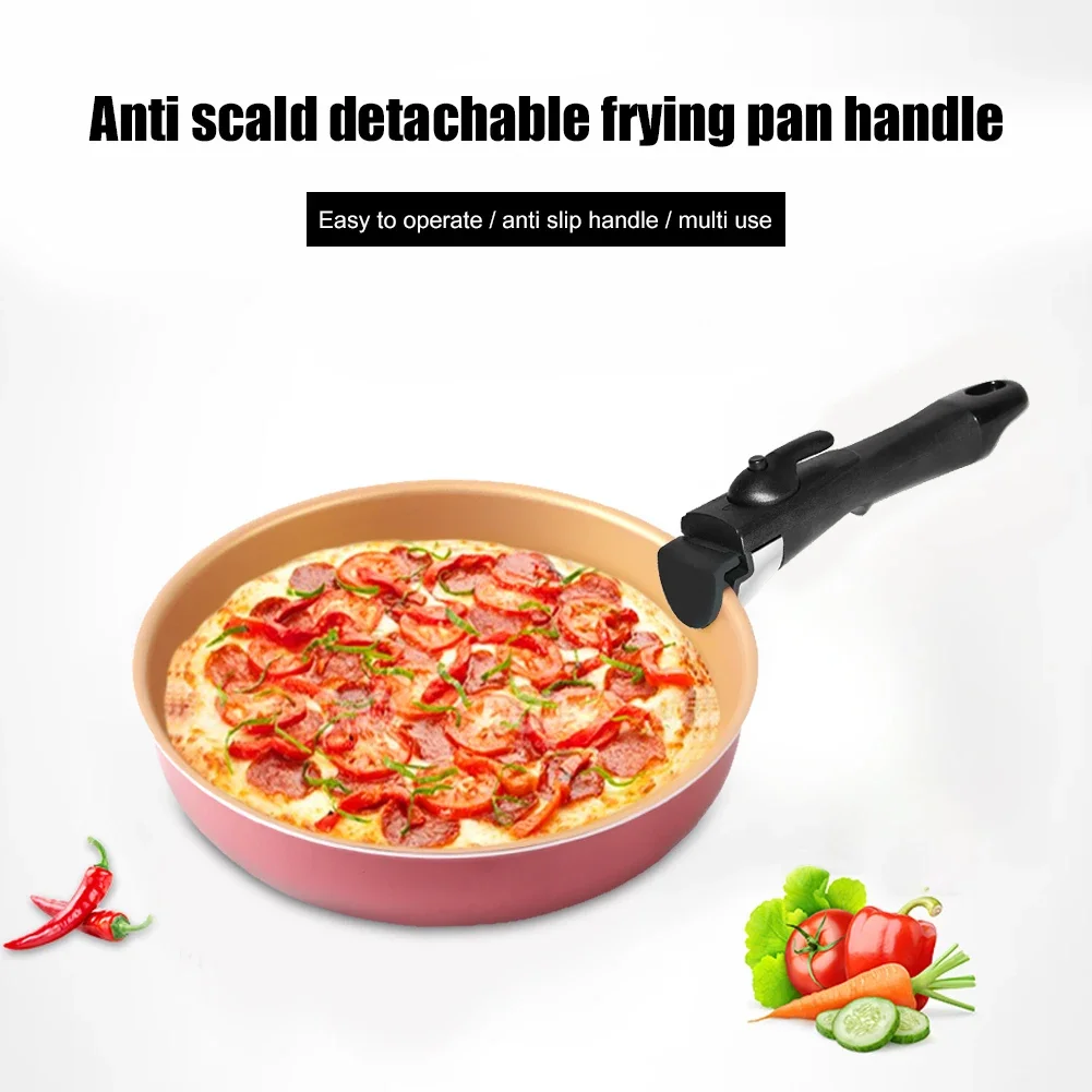 Detachable Removable Pan Pot Handle Outdoor Tableware Anti-Scalding Clip Hand Grip for Kitchen Cooking Frying Cookware Bowl