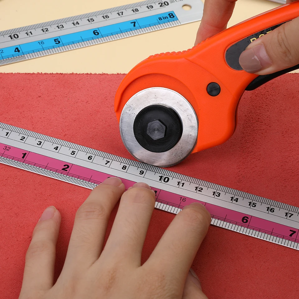 Fniiva 5Pcs 20CM Aluminium Straight Ruler Multi-functional Colorful Ruler Drawing Design Stationery Accessories