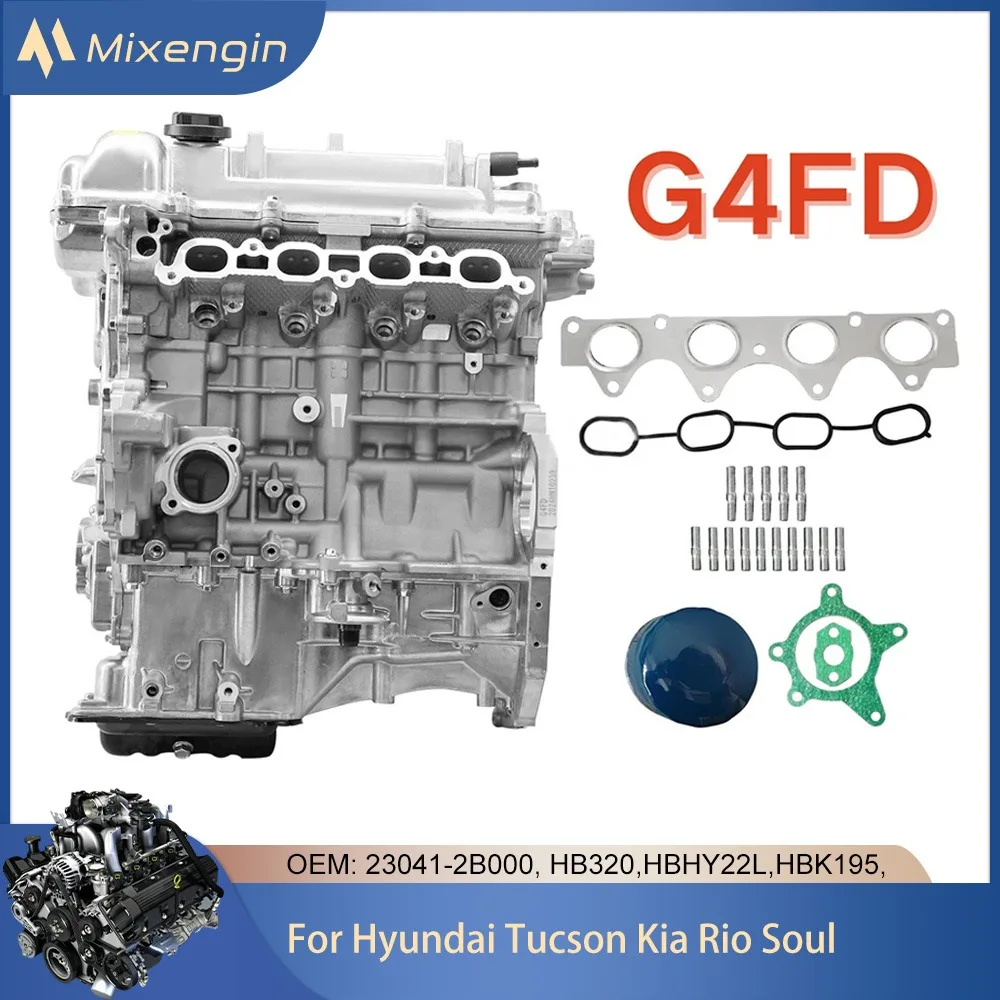 

G4FD 1.6L Engine Assemy Long Block GAS Fit 1.6 L L4 for Hyundai Tucson Kia Rio Soul 12-2019