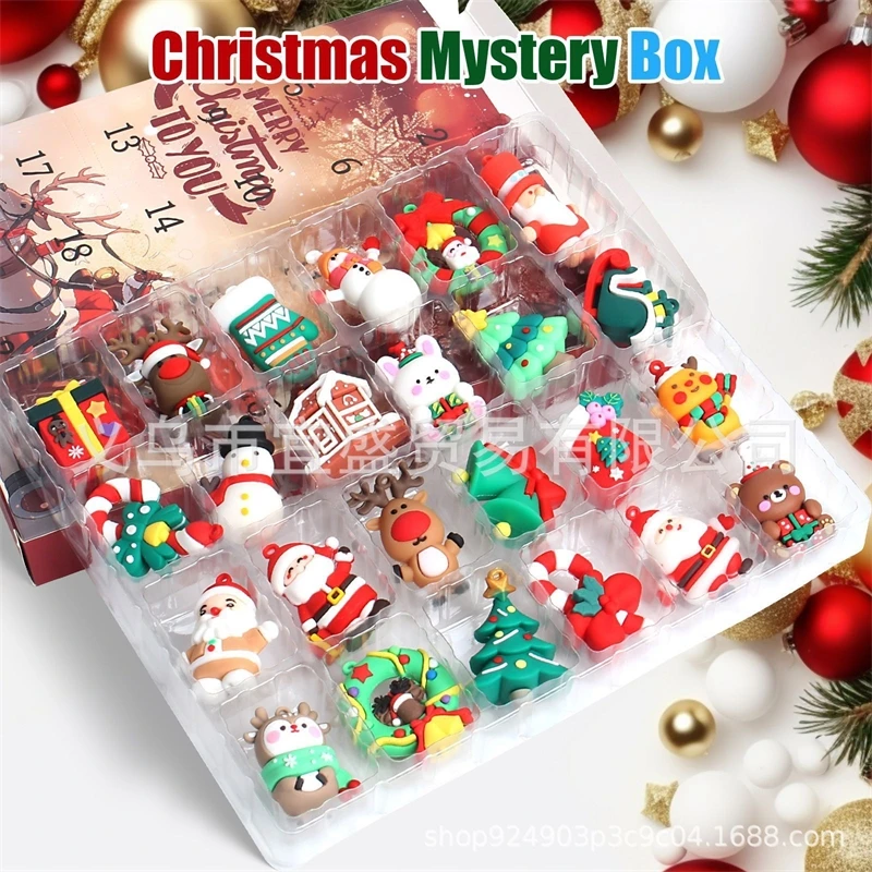 

Рождественский адвент-календарь на 2026 года, слепая коробка, 3D фигурка куклы, набор обратного отсчета для детей и взрослых, милый праздничный декор стола, дисплей, подарок