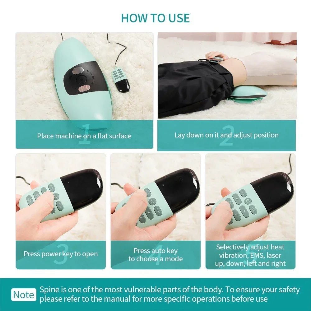 

Electric Lumbar Traction Massager Adjustable Vibration Waist Spine Support Back Massage Device