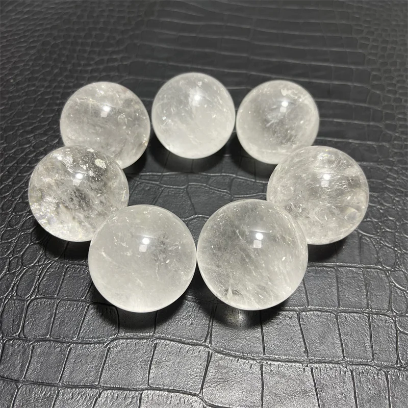 

7pcs Natural White Transparent Quartz Crystal Ball Therapy Aura Witchcraft Meditation Energy Home Office Aquarium Decoration