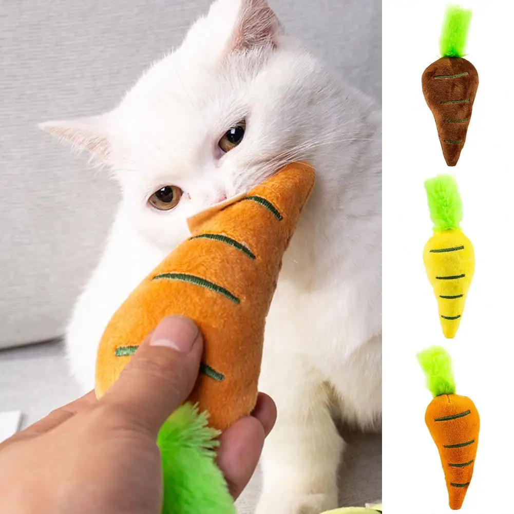 Funny Cat Squeaky Toy Eco-friendly Cat Stuffed Toy Anti-Scratch Cozy Touch Cat Stuffed Toy  Relieve Boredom