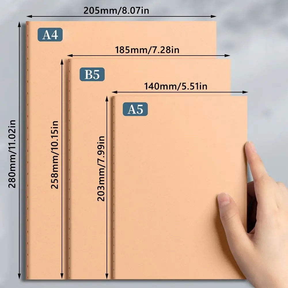 عالية الجودة A4/A5/B5 دفتر كرافت غطاء شبكة/مبطن/فراغ المفكرة مذكرات كتاب المدرسة/المكتب