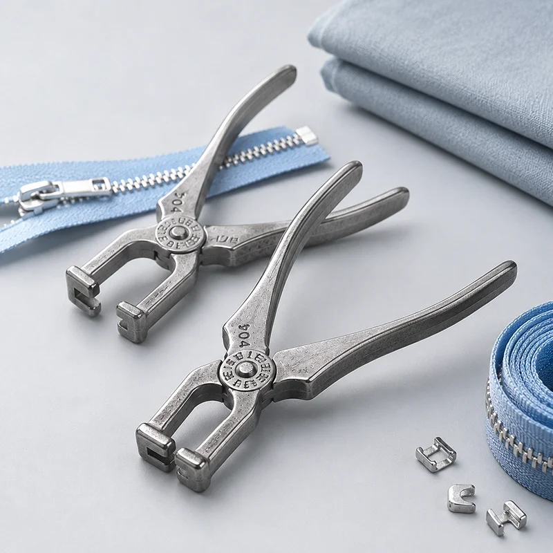 

1Pc 304 Stainless Steel Zipper Pliers Zip Repair Tool Install Stop Replace Kit for Clothes Shoes Bags Sewing Closure Instrument