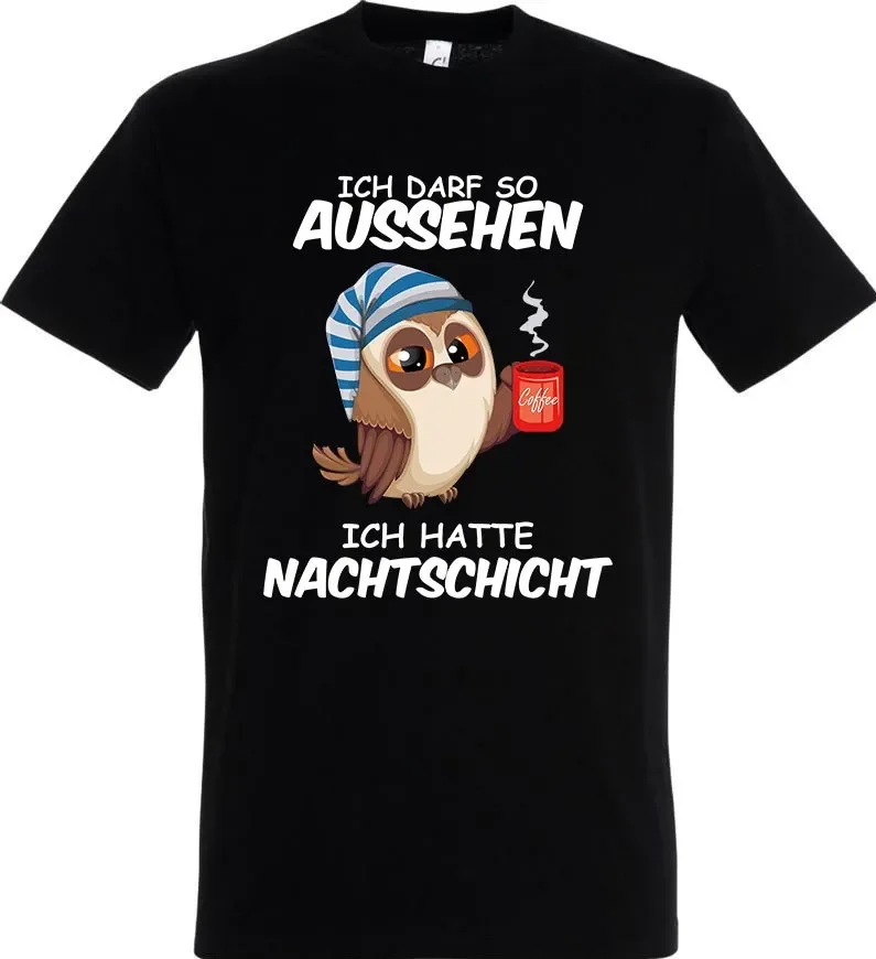 Fun T Shirt Night Shift Coffee Sarcasm Irony Sayings Gag Men s Cult