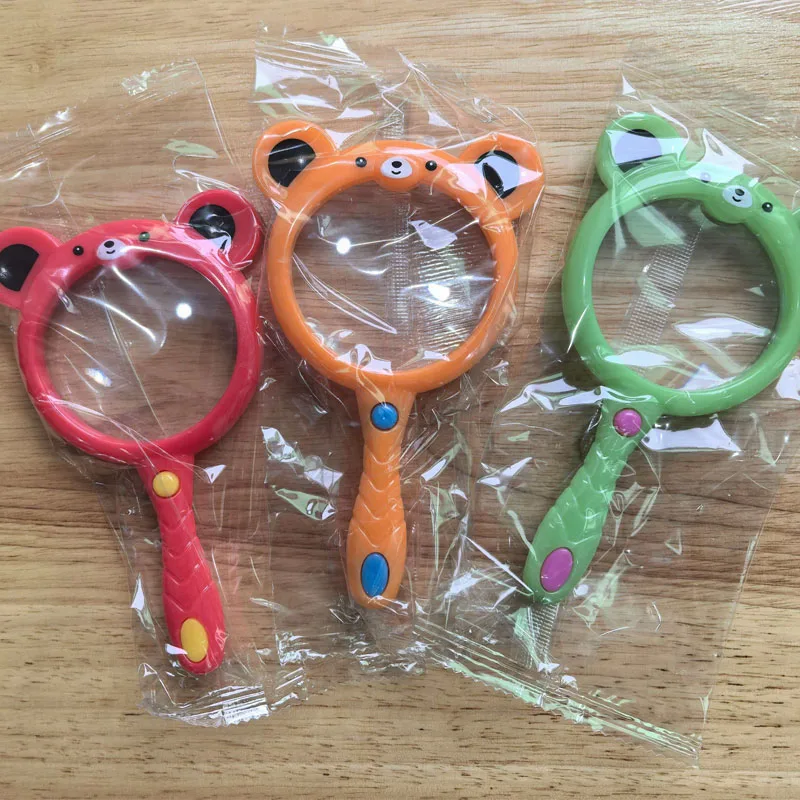 3PCS Cartoon Cute Hand Lens Magnifier Magnifying Glasses Kids School Class Reading Outdoor Observation Exploration Science Toys view 5