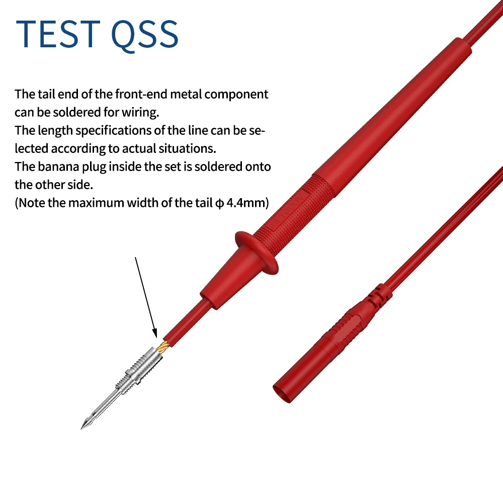 QSS Multimeter Replaceable Test Kit Digital Electrical Test Probes Set with Alligator Clips Banana plug  QT0083