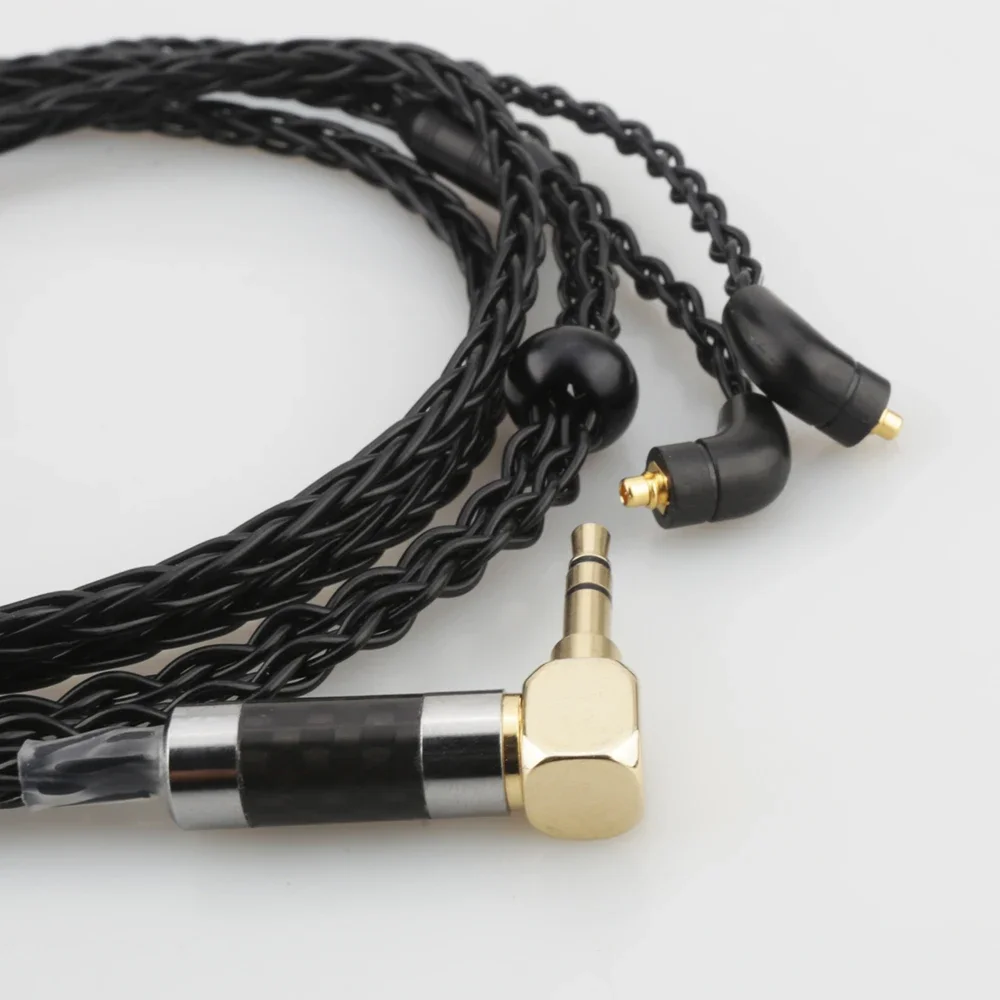 8 Core Silver Plated OCC Earphone Cable Right angled stereo Plug For Etymotic ER4 XR SR ER4SR ER4XR ER3sr er3se