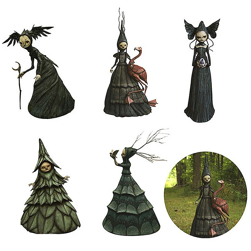 1Pc Creepy Witch Sculptures Halloween Decoration Nightmare Resin Crafts Art Doll Forest Fantasy Bizarre Creatures