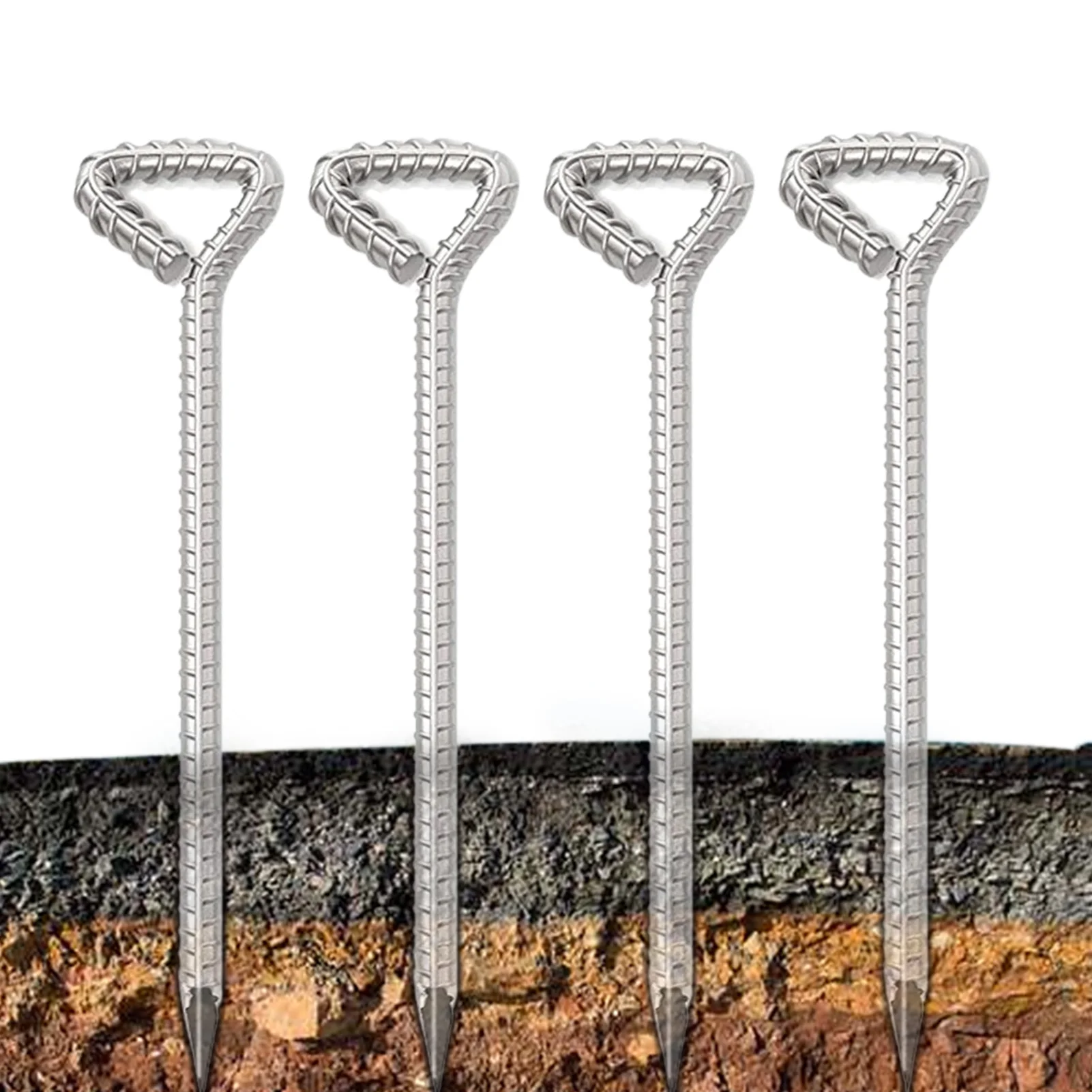 

Galvanized Steel Tent Stakes Set Of 4 Galvanized Steel Tent Pegs Spikes Heavy Duty With Rope Hook 12'Heavy-Duty Steel Tent Nails