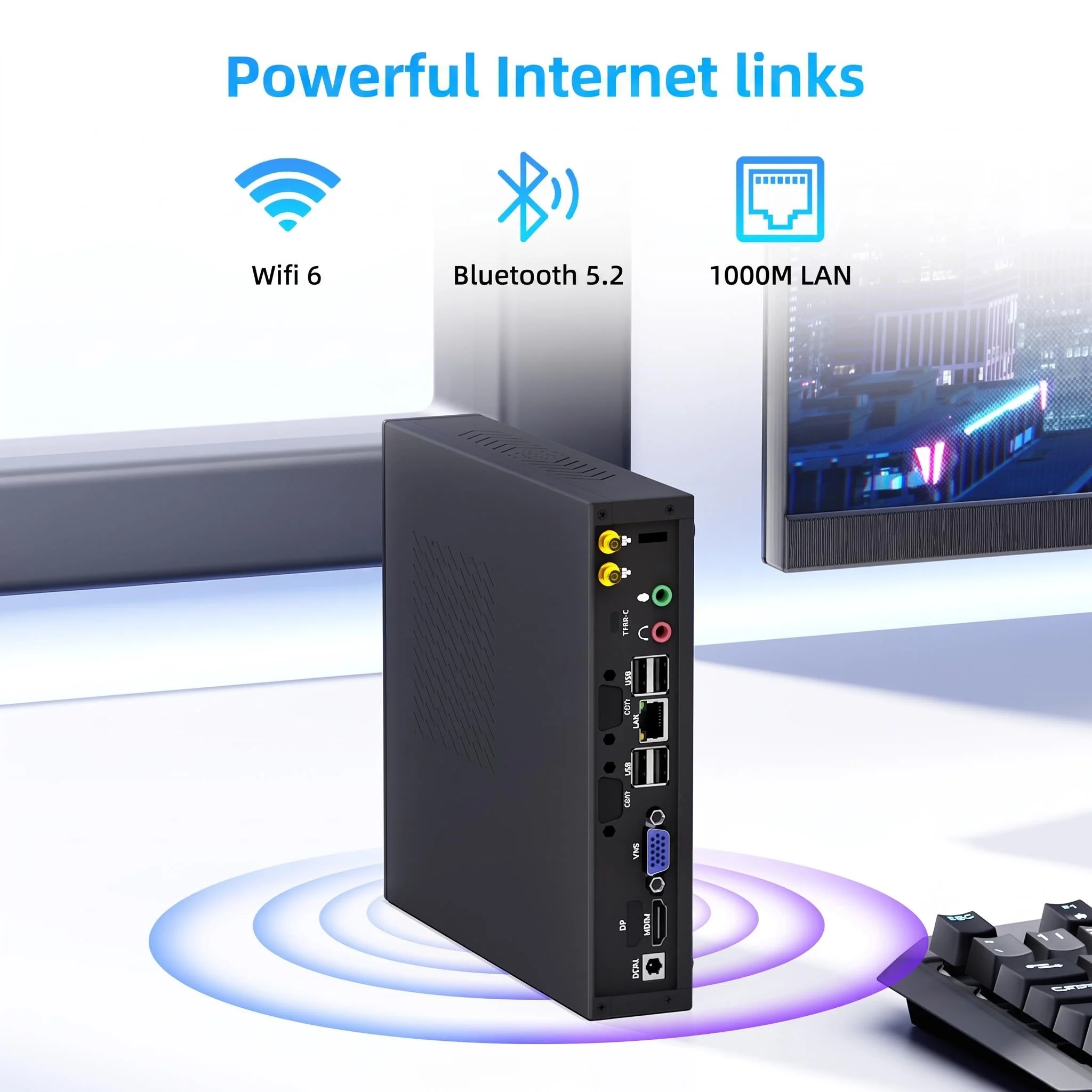 Texhoo MINI PC Intel Core i5‑8305G AMD GPU Radeon RX Vega M GL 4GB HBM2 16G DDR4 2666Mhz 512G SSD Desktop Mini Computers WIFI6