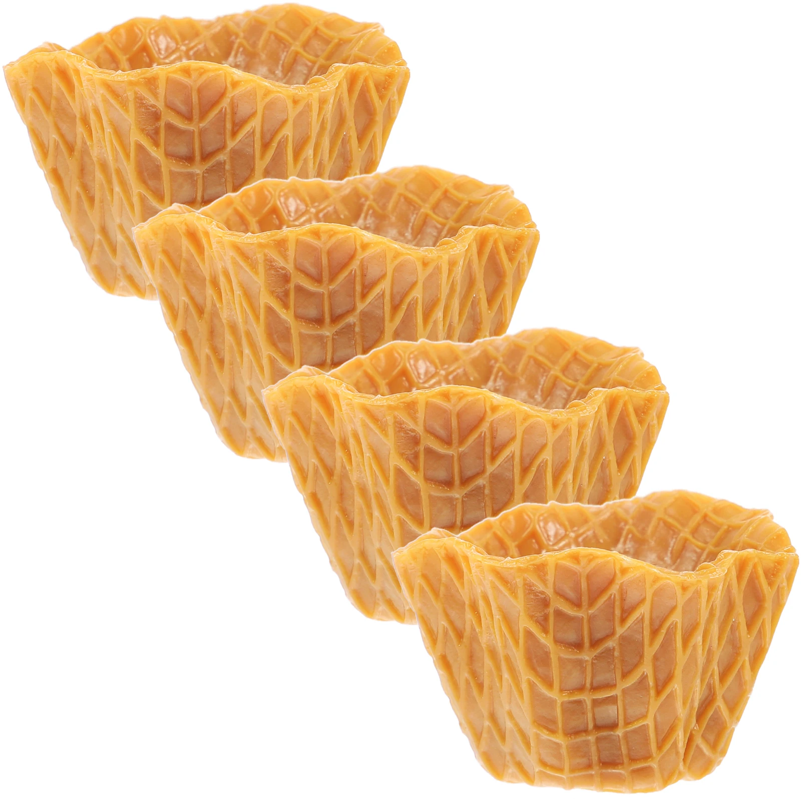 4 Pcs Simulated Cake Holder Realistic Cupcake Liner Decor Lifelike Artificial Liners for Desk Cabinet Photography Prop Toy Model