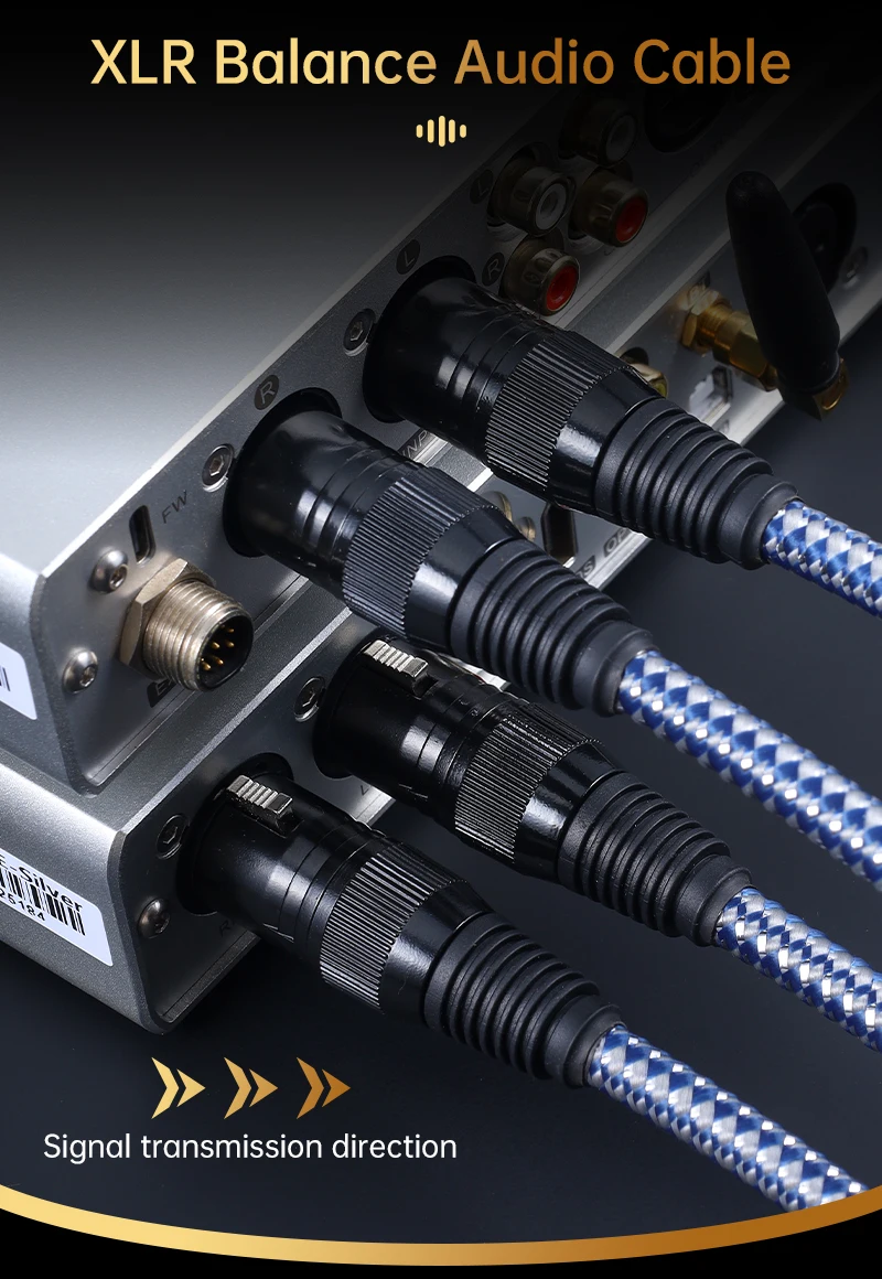 Serost HiFi Audio Balance-Kabel 99,9999% Versilbertes OFC-Kabel XLR-Audiokabel für CD DAC DSP Verstärker Aktivlautsprecher – Detail 2