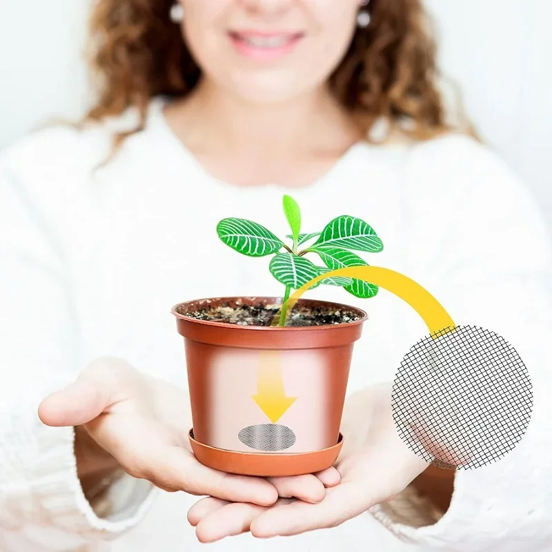 Almofada de malha para vaso de flores, furo de drenagem, evita perda de solo e antiderrapante, tapete de grade inferior de bonsai, presentes de