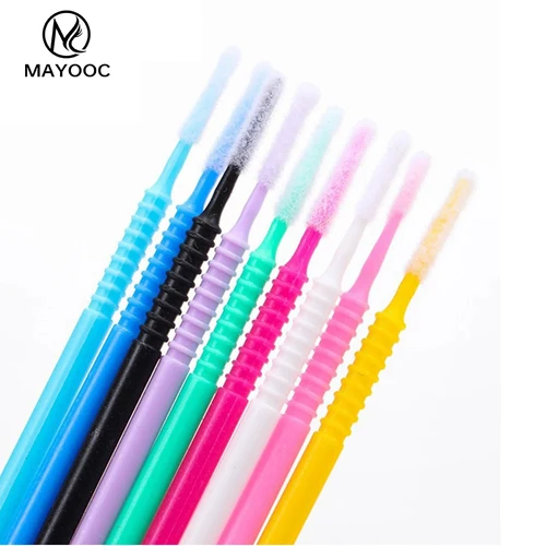 Hisopo de algodón desechable, cepillos de extensión de pestañas individuales, removedor de pestañas, microcepillo para herramientas de pestañas, 50/100 piezas
