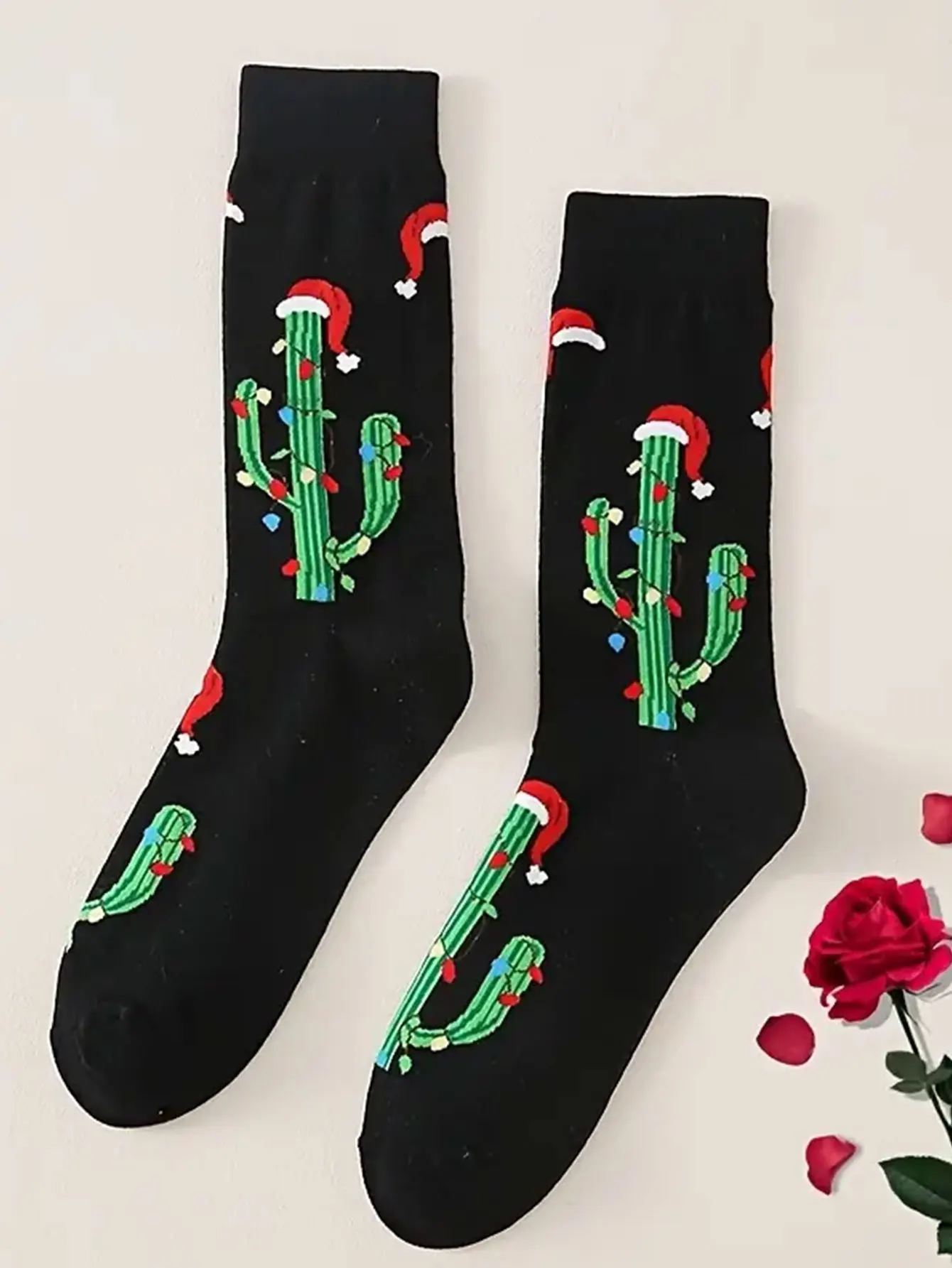 1/3/5/10pairsChristmas socks Women's Socks Men's all-purpose Christmas crew socks - soft fabric, machine washable,  fun holiday