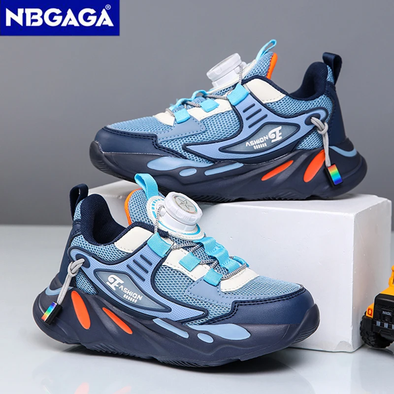 New Anti-skid Breathable Kids Sneakers for Boys Running Walking Lightweight Casual Shoes With Swivel Buckle Design