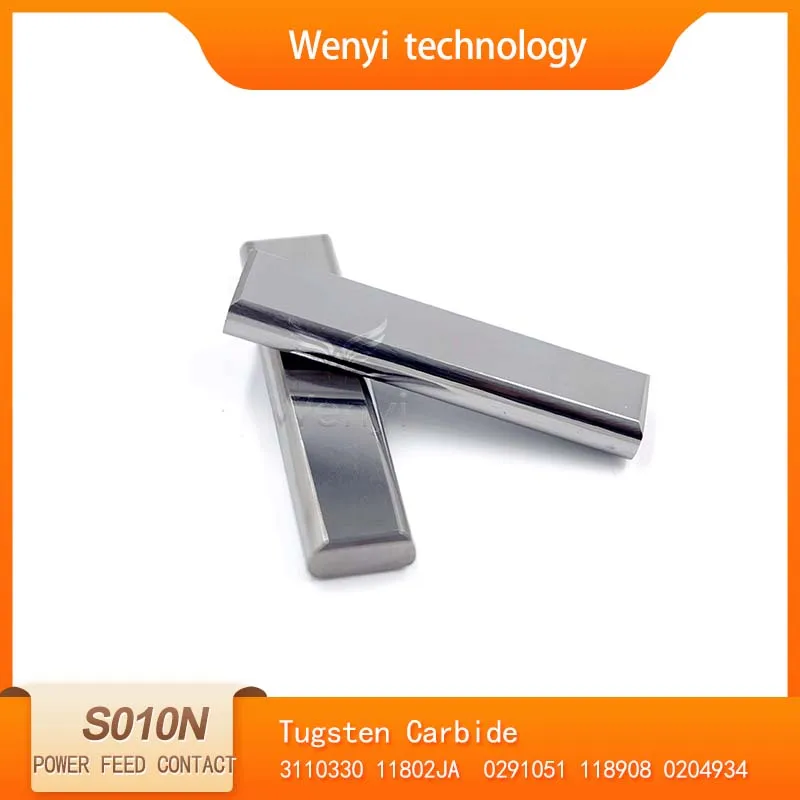 S010N Tungsten Carbide Power Feed Contact 5x40x10mm 2PCS WEDM Conductive Block Spare Parts for Sodick Wire Cut Machine