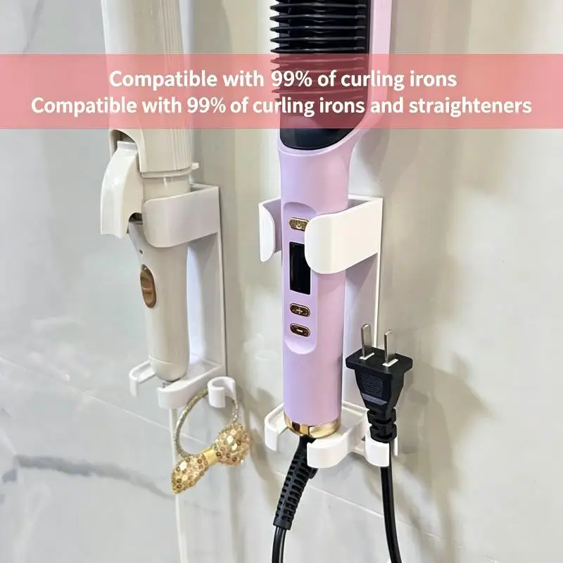 Wall Mount Hair Curler Straighteners Holder Curling Bracket Wall Mounted Hair Dryer Organizer For Bathroom Home Accessories