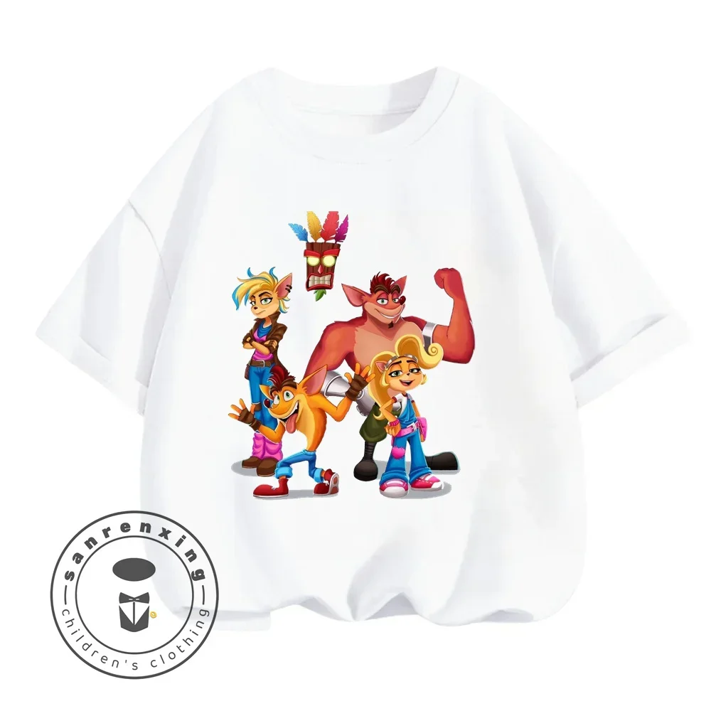 2024 Summer Cartoon Crash Bandicoot N. Sane Trilogyt T-shirt Girls Boys Top Kids/Adults Casual Crew Neck Short Sleeve Clothing